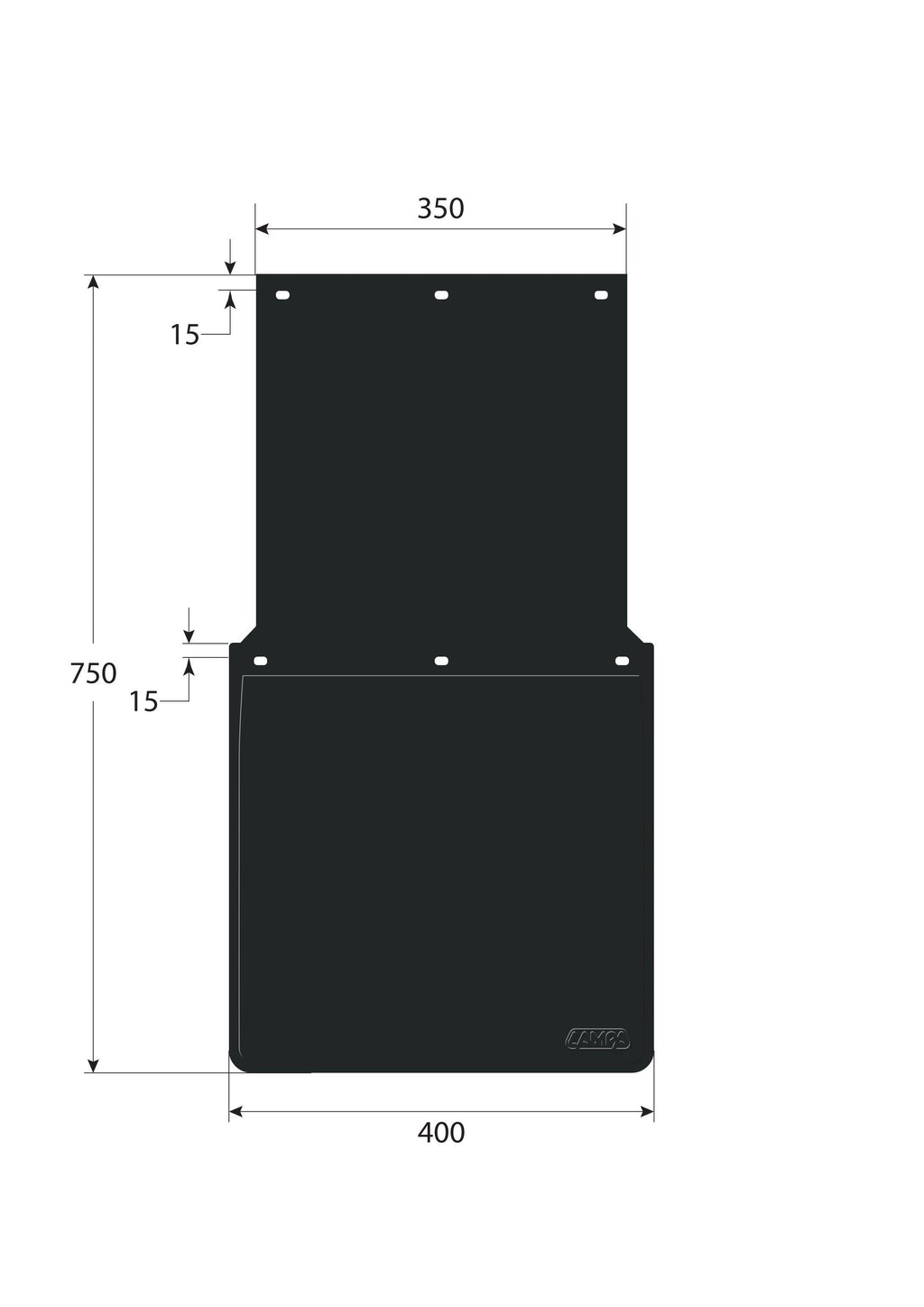 Coppia paraspruzzi omologati personalizzati - 40x75 cm - Stampa 2 colori