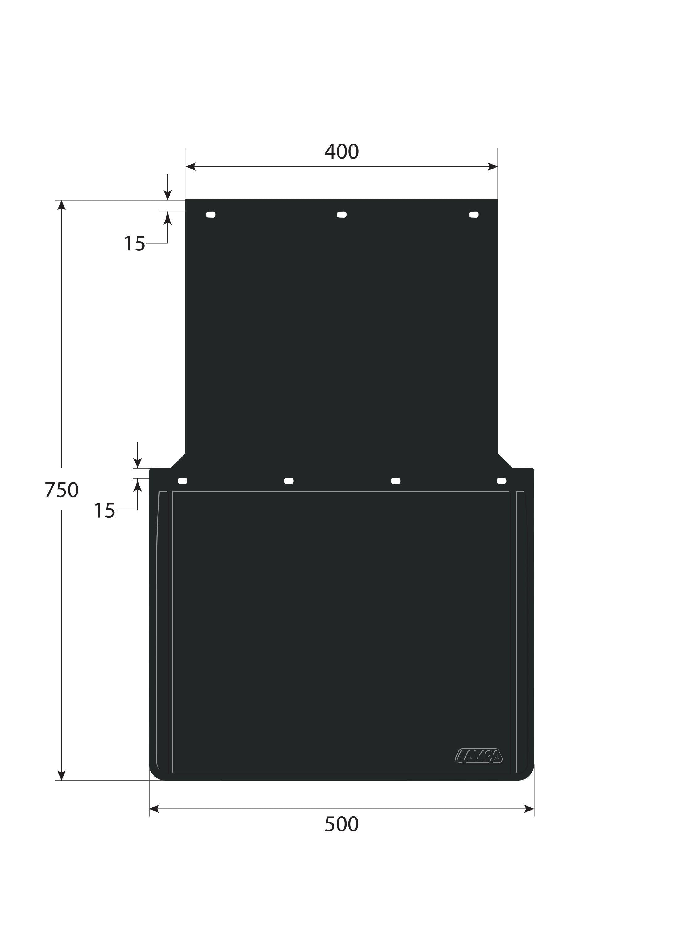 Coppia paraspruzzi omologati personalizzati - 50x75 cm - Stampa 3 colori