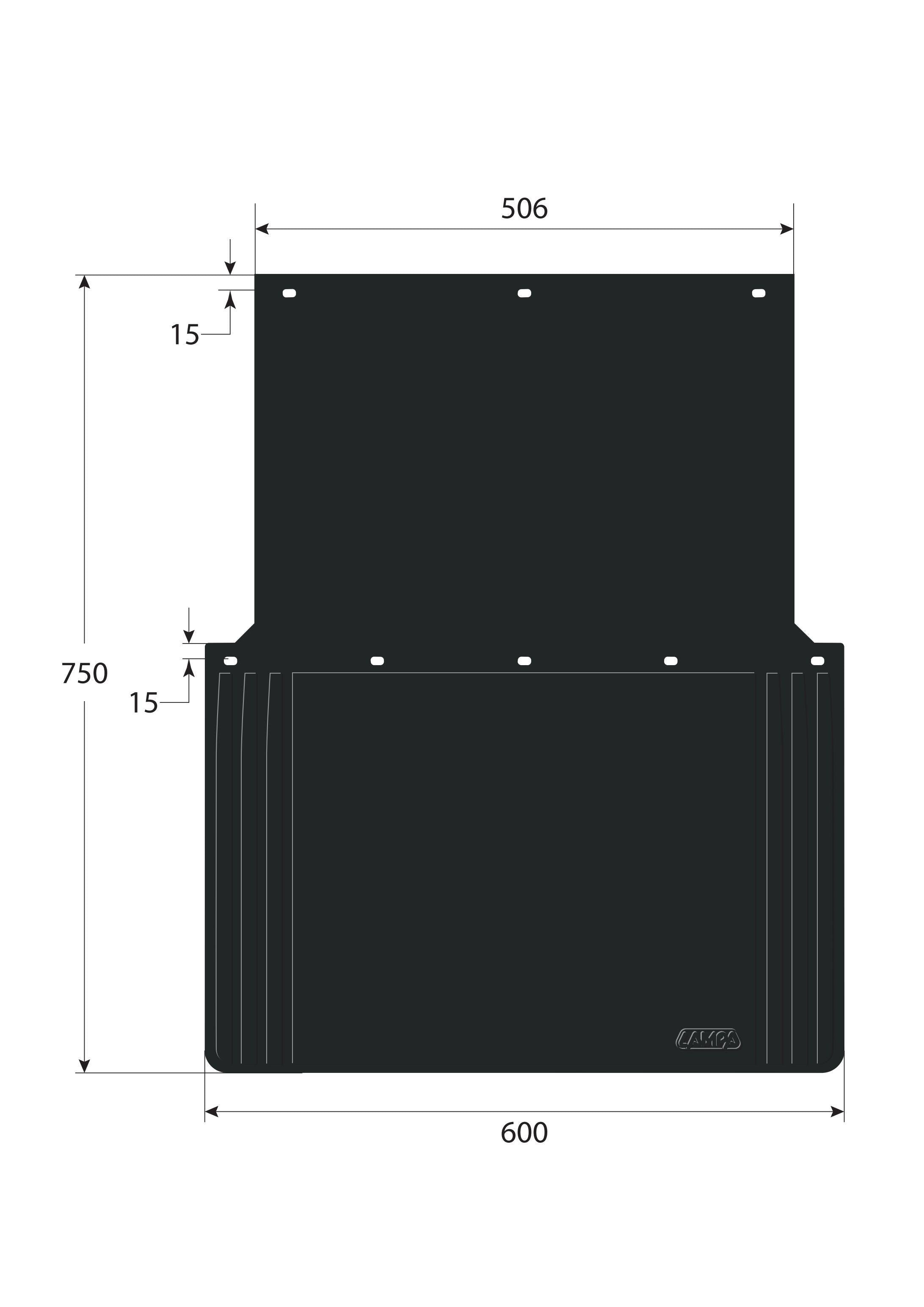Coppia paraspruzzi omologati personalizzati - 60x75 cm - Stampa 1 colore