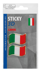Sticky 3D - Bandiera Italia al vento, 2 pz - 40x27 mm