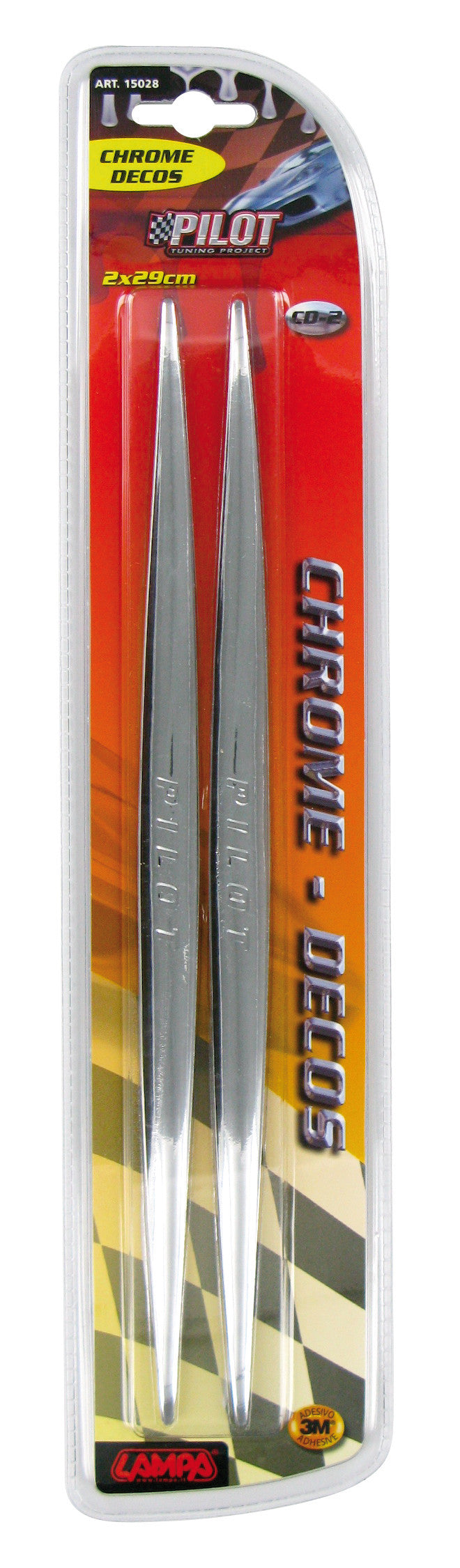 Chrome Decos, decorazioni adesive cromate, 2 pz - 290 mm