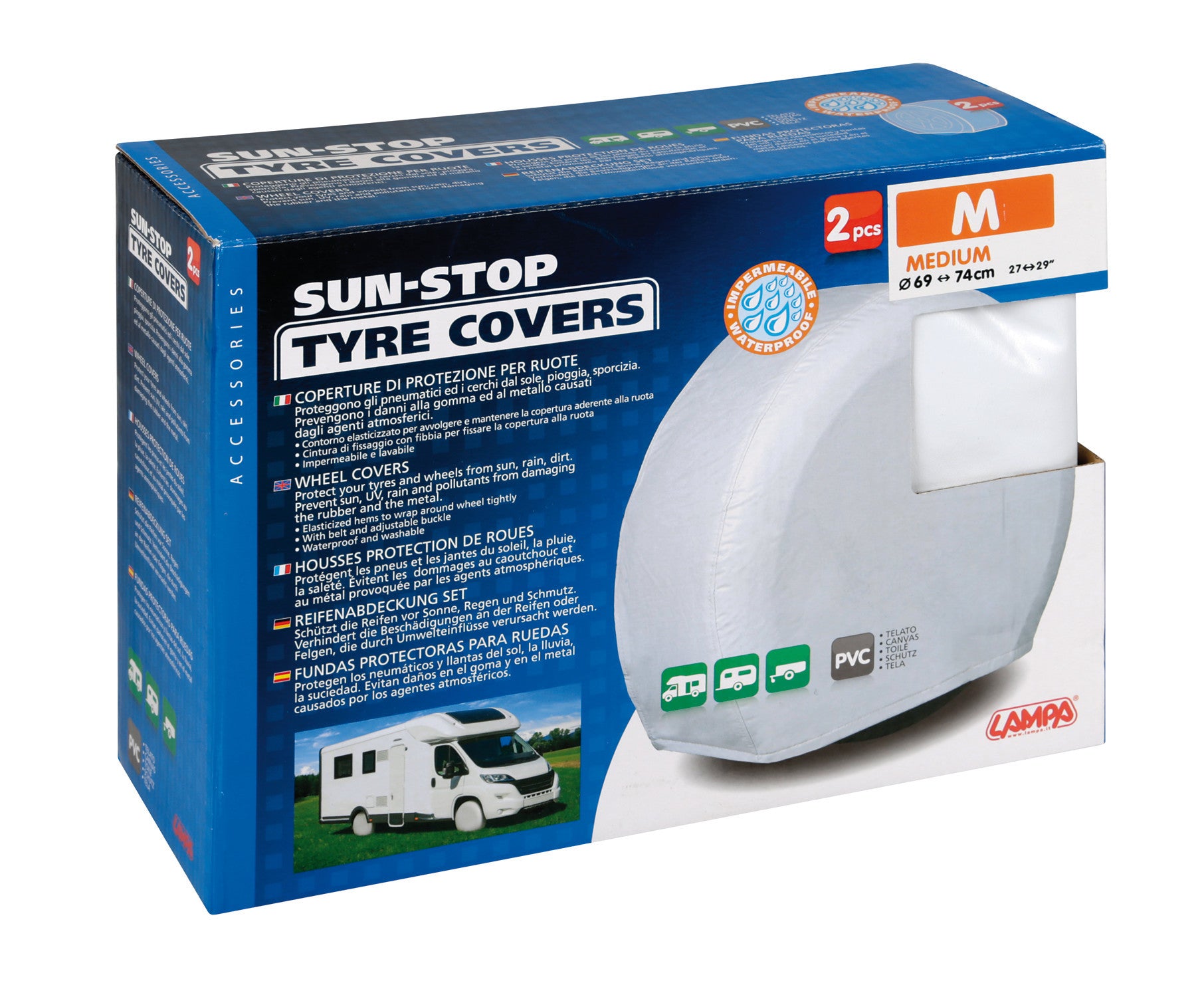 Sun-Stop, coperture di protezione per ruote, 2 pz - M