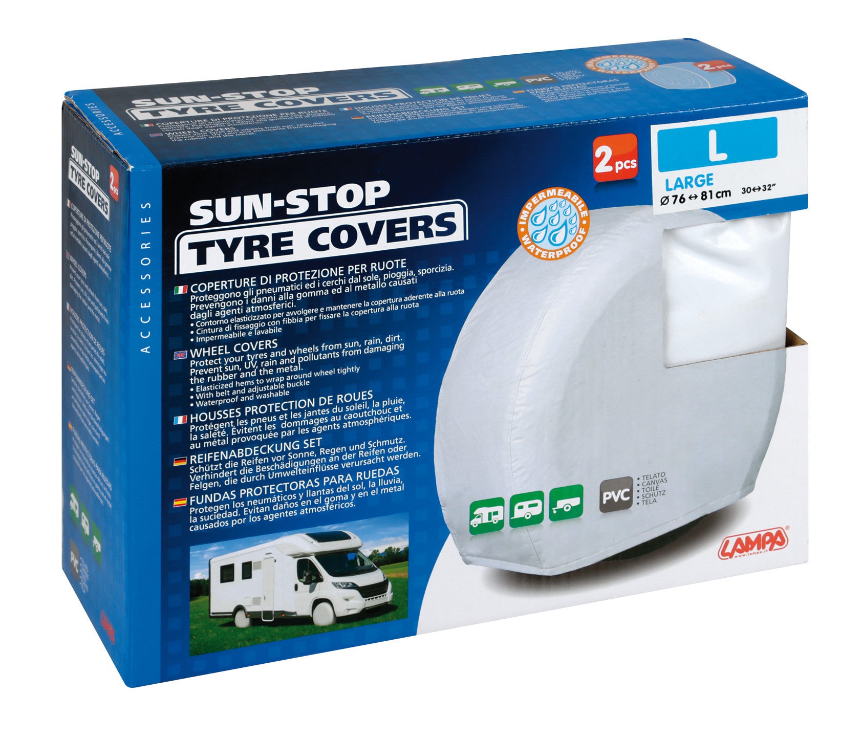 Sun-Stop, coperture di protezione per ruote, 2 pz - L