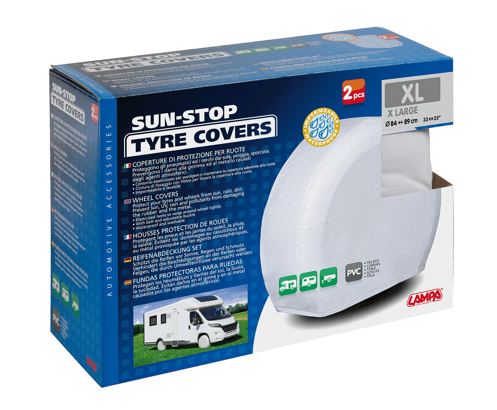Sun-Stop, coperture di protezione per ruote, 2 pz - XL