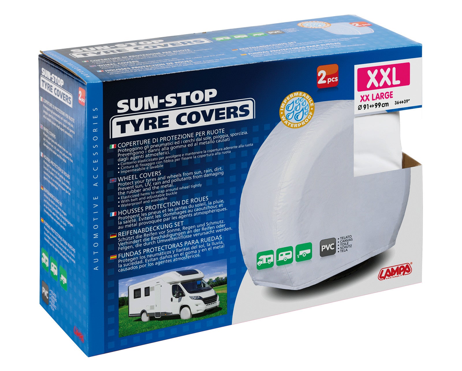 Sun-Stop, coperture di protezione per ruote, 2 pz - XXL