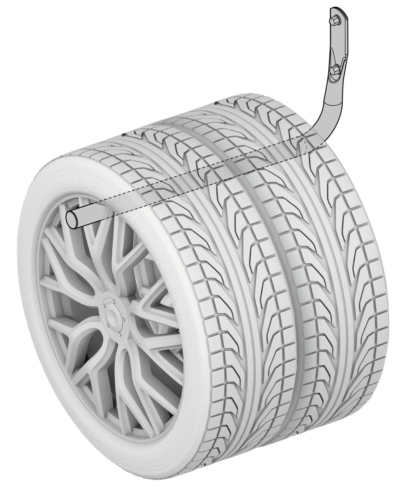 XL wheel hangers, set ganci porta gomme e cerchioni da parete