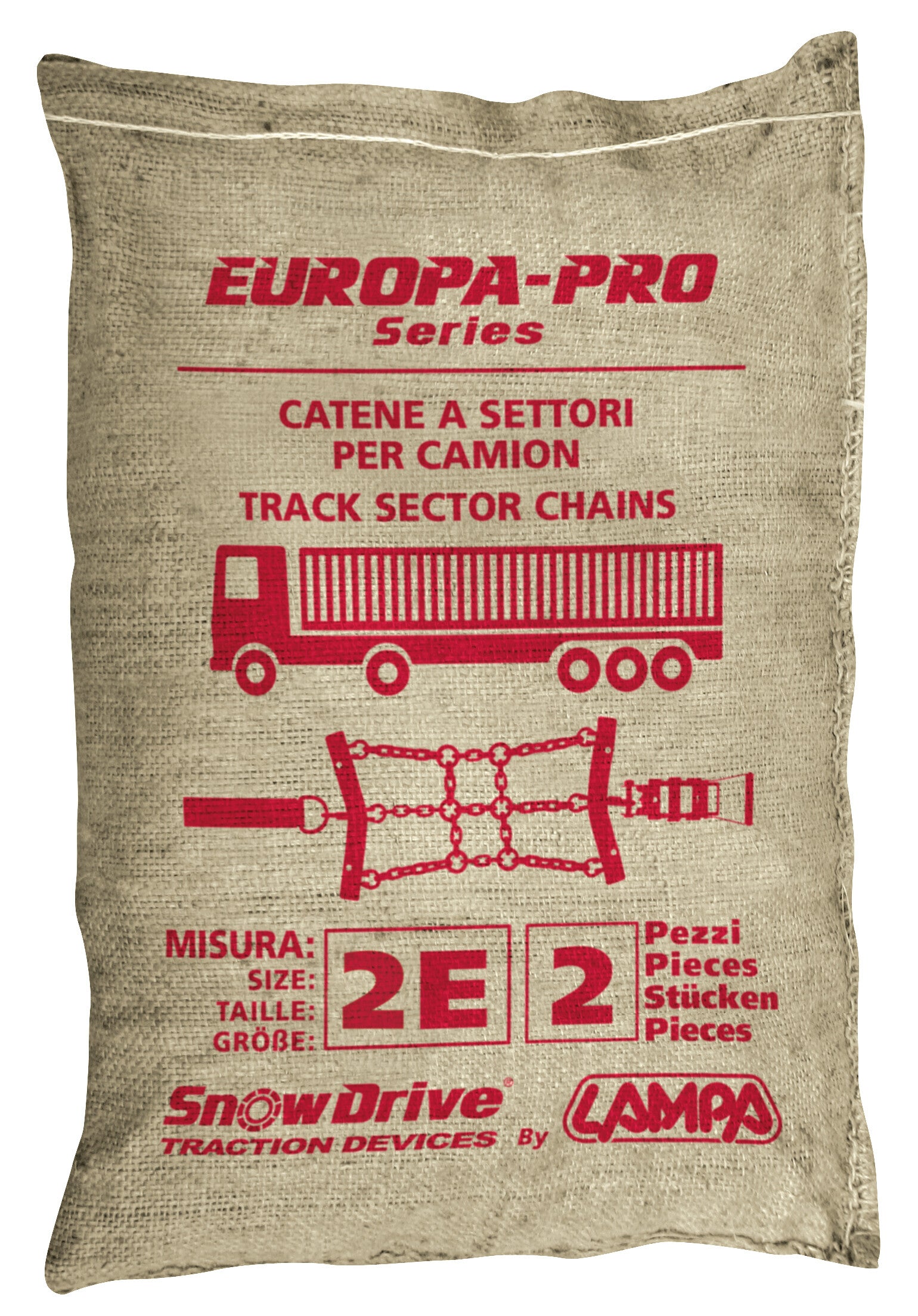 Catene a settori-cingoli per camion, serie Europa-Pro, 2 pz - 2E