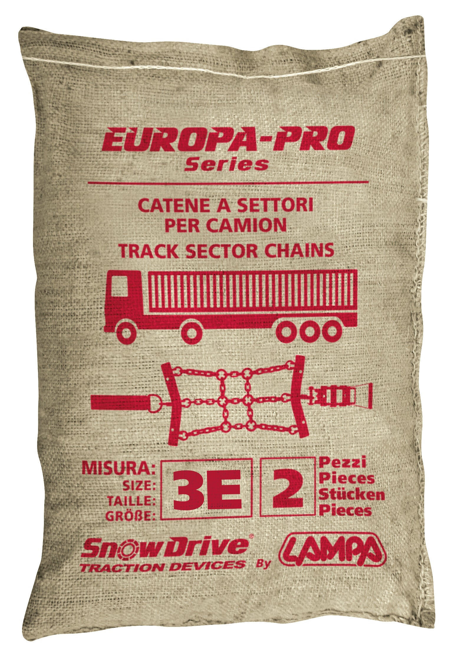 Catene a settori-cingoli per camion, serie Europa-Pro, 2 pz - 3E
