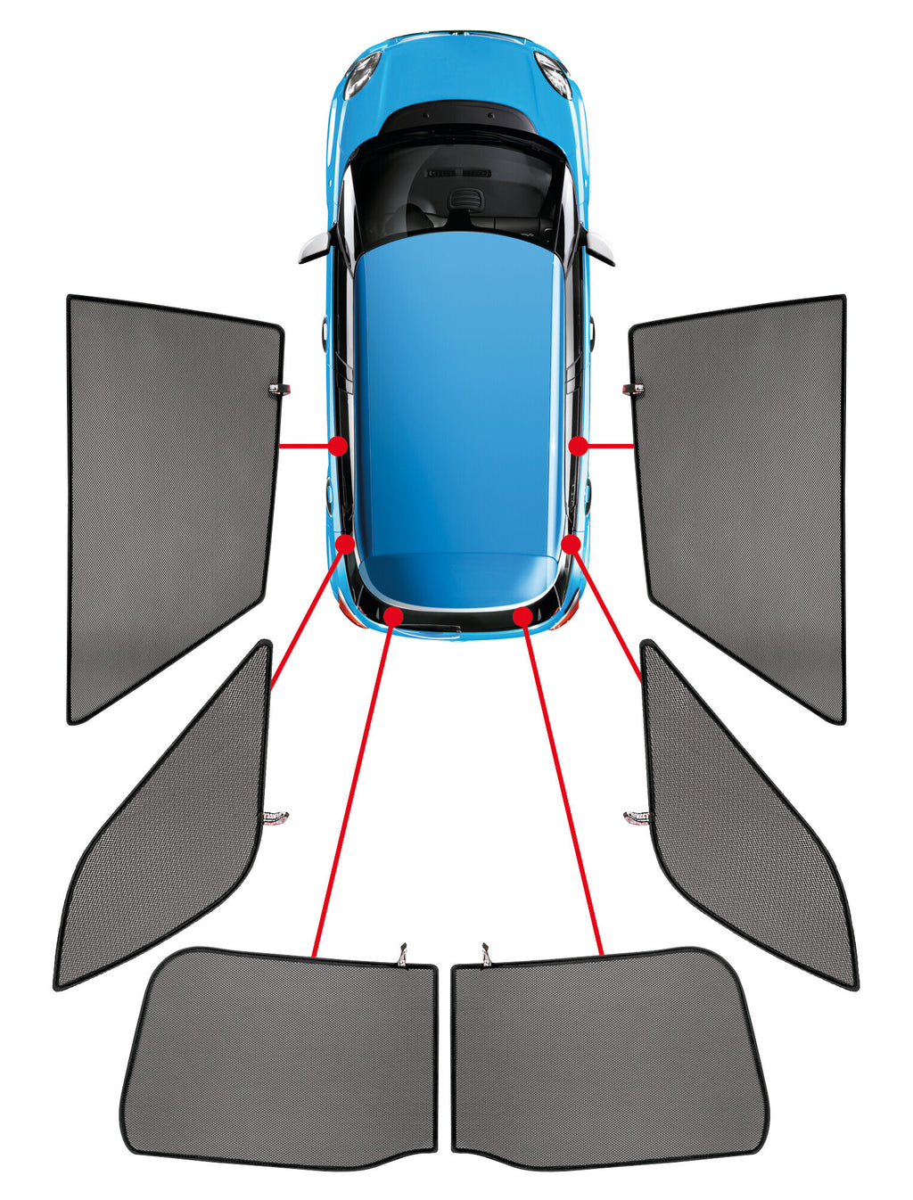 Kit tendine Privacy - 4 pz - compatibile per Alfa Romeo Mito (09/08>04/19)