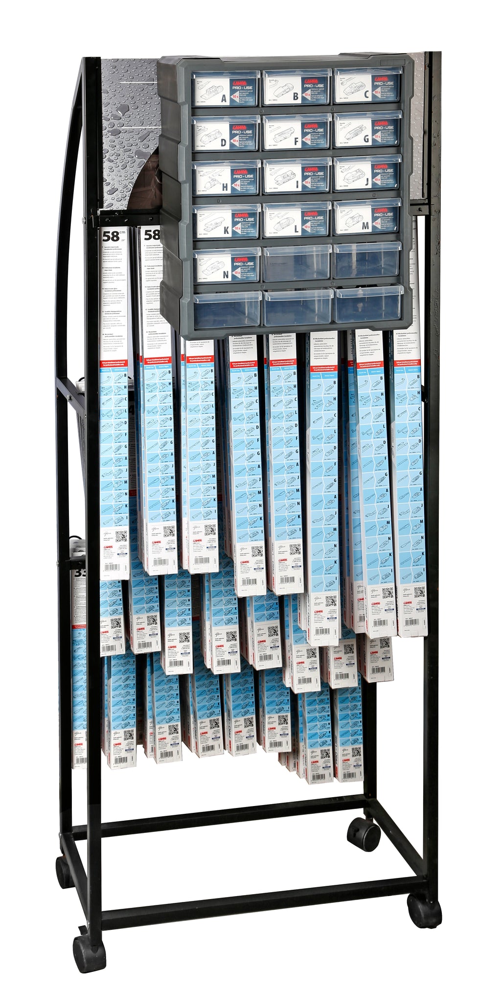 Dispenser a 18 cassetti con 130 adattatori