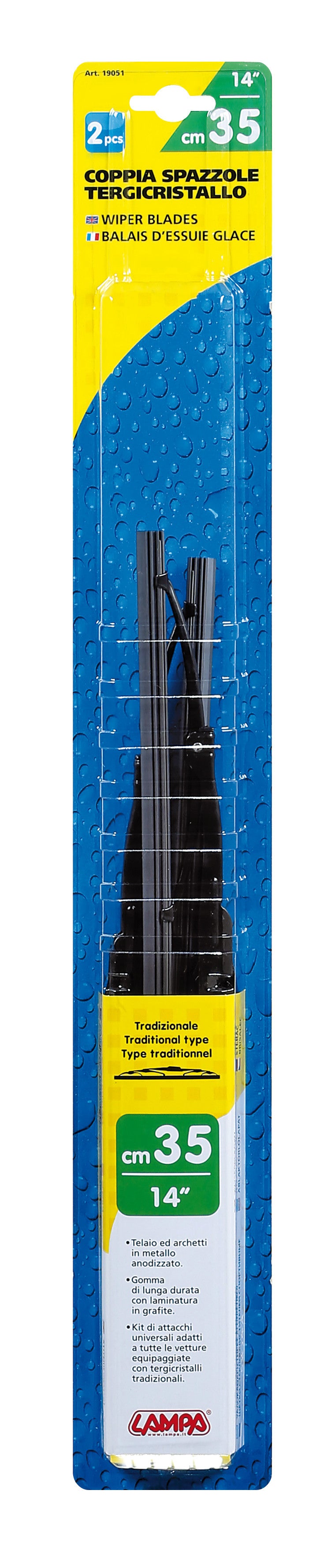 Standard, spazzole tergicristallo - 35 cm (14") - 2 pz
