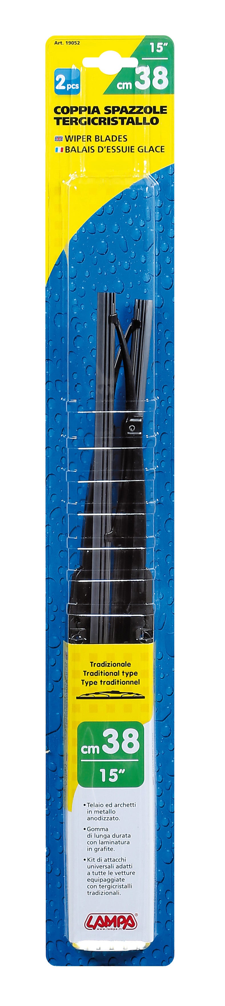 Standard, spazzole tergicristallo - 38 cm (15") - 2 pz