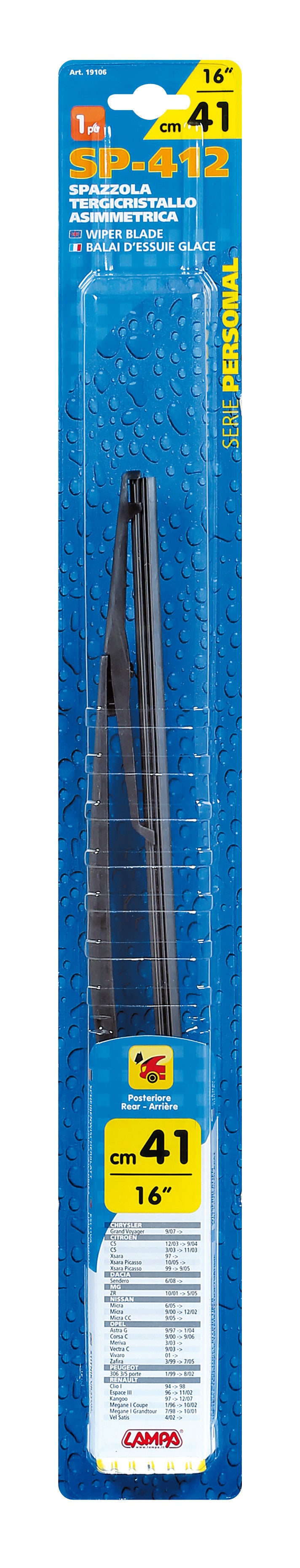 Personal, spazzola tergicristallo - SP412 - 41 cm (16") - posteriore - 1 pz