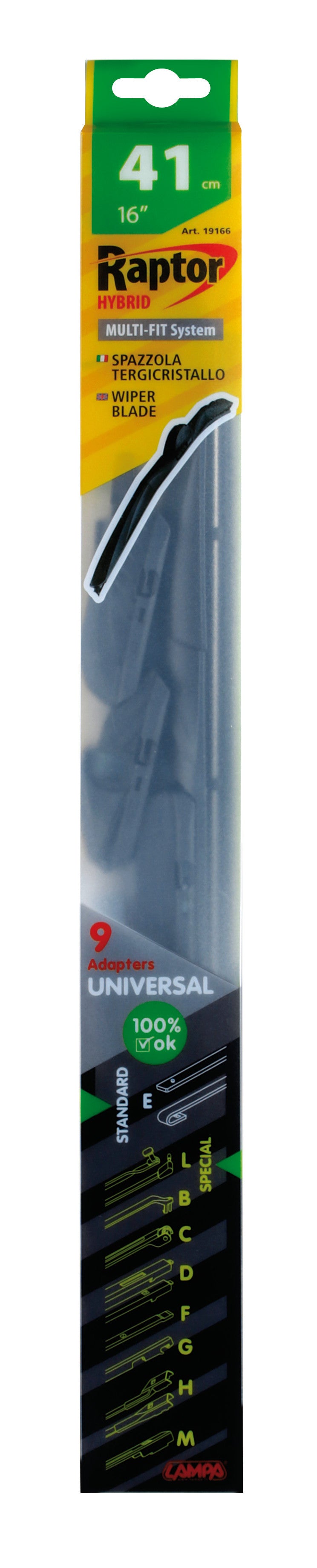 Raptor Hybrid, spazzola tergicristallo - 41 cm (16") - 1 pz