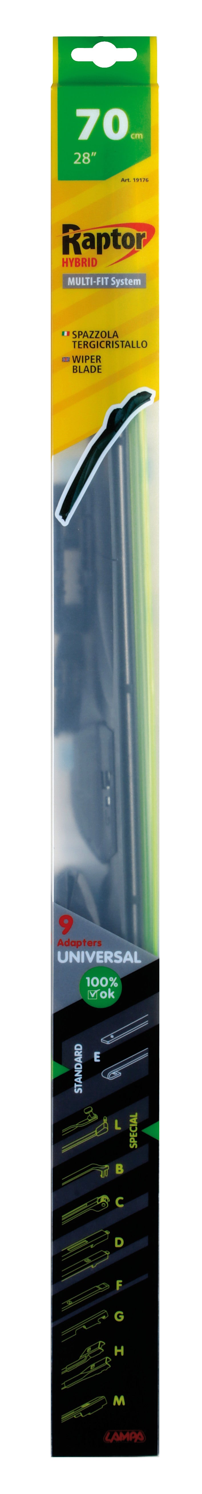Raptor Hybrid, spazzola tergicristallo - 70 cm (28") - 1 pz