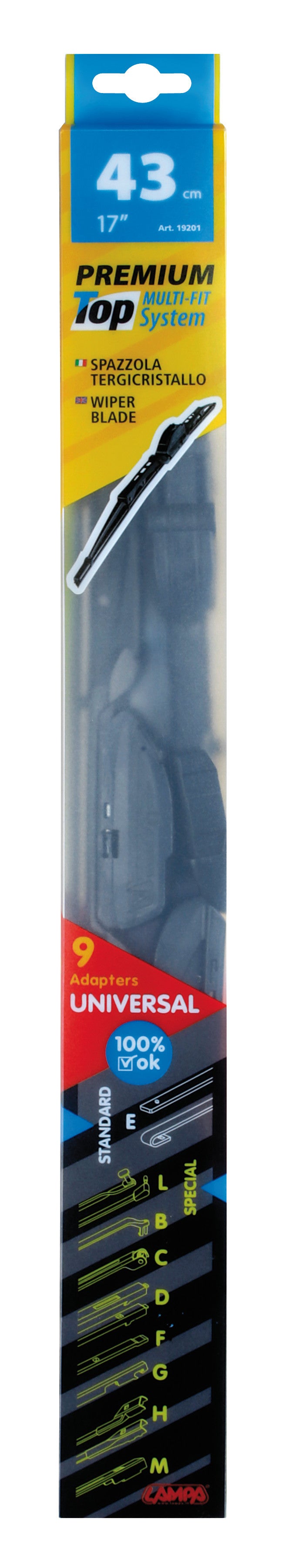 Premium Top, spazzola tergicristallo - 43 cm (17") - 1 pz