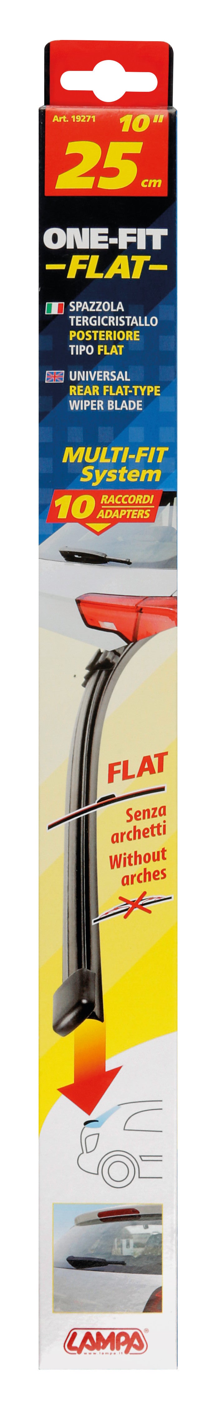 One Fit Flat, spazzola tergicristallo posteriore tipo flat - 25 cm (10") - 1 pz
