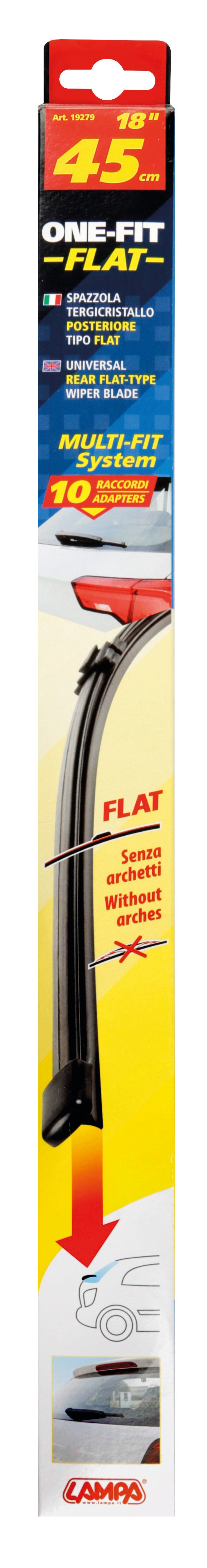 One Fit Flat, spazzola tergicristallo posteriore tipo flat - 45 cm (18”) - 1 pz