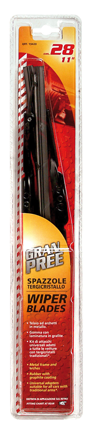 Gran-Pree, spazzole tergicristallo - 28 cm (11") - 2 pz