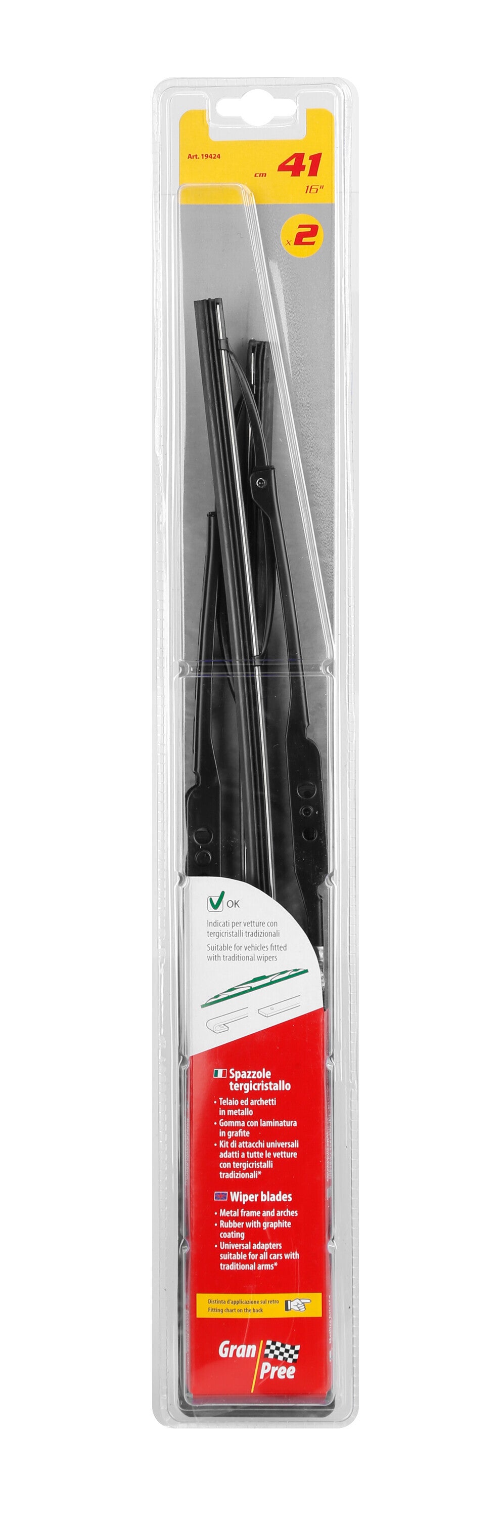 Gran-Pree, spazzole tergicristallo - 41 cm (16") - 2 pz
