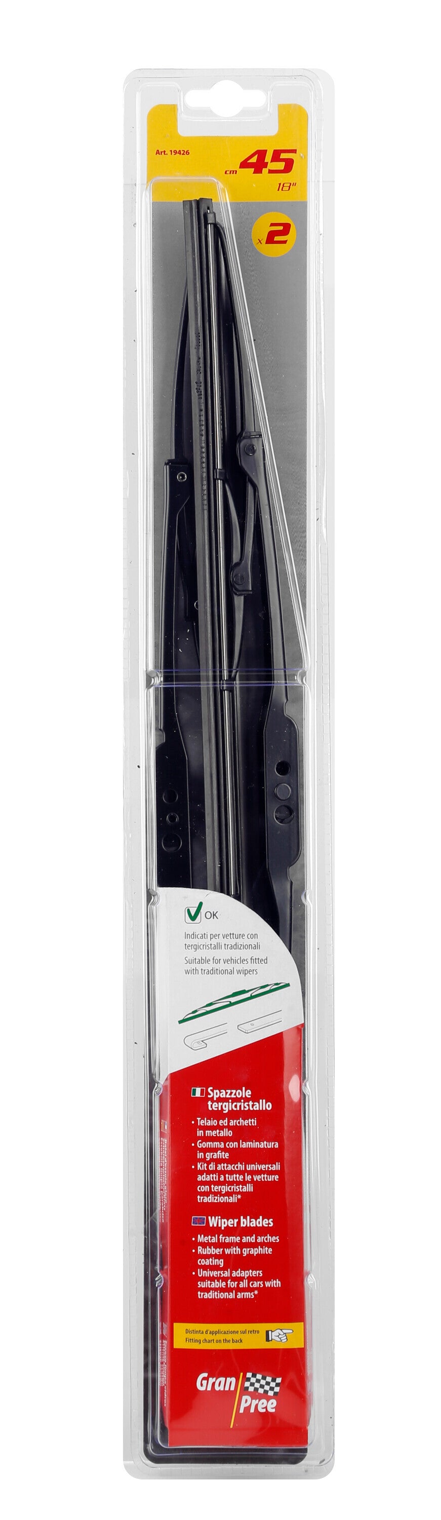 Gran-Pree, spazzole tergicristallo - 45 cm (18") - 2 pz