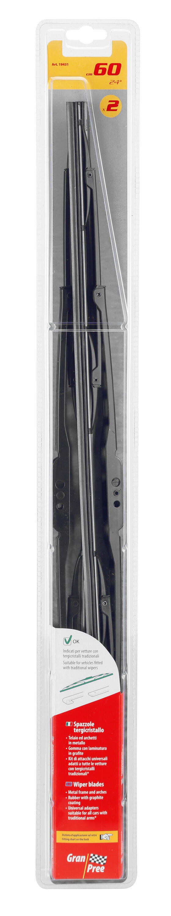 Gran-Pree, spazzole tergicristallo - 60 cm (24") - 2 pz