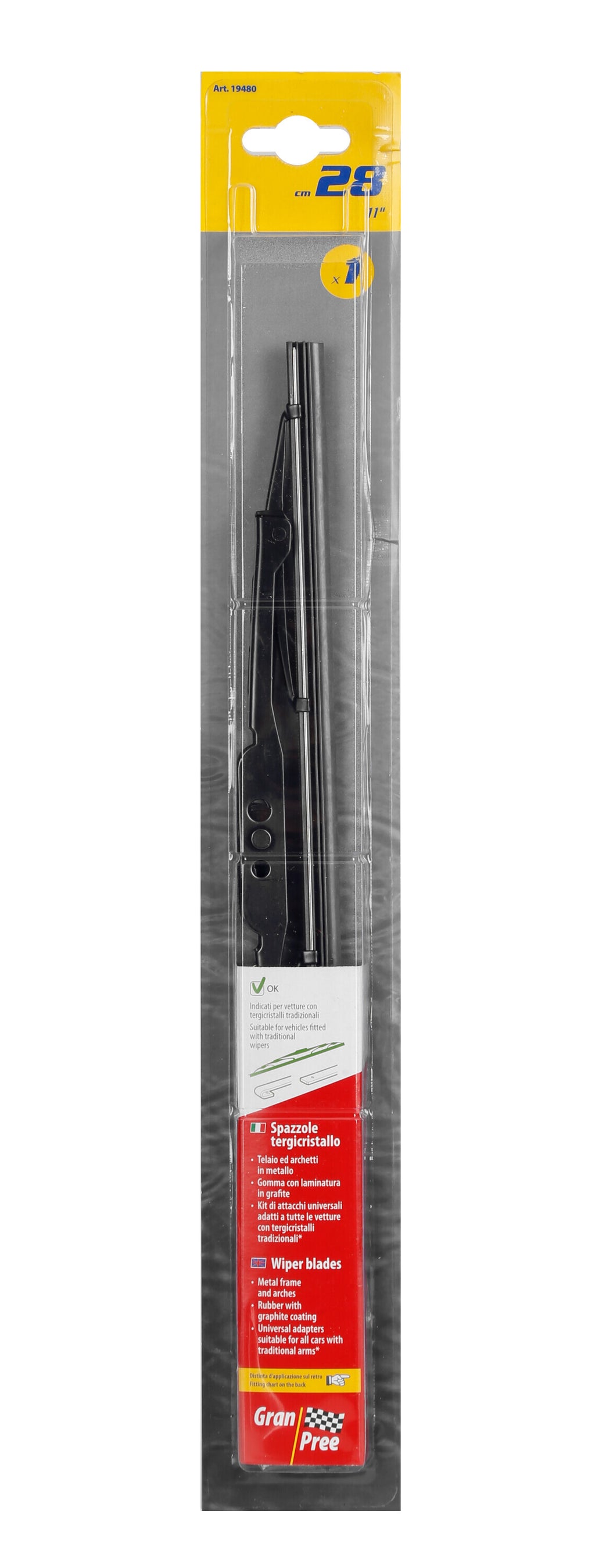 Gran-Pree, spazzola tergicristallo - 28 cm (11") - 1 pz