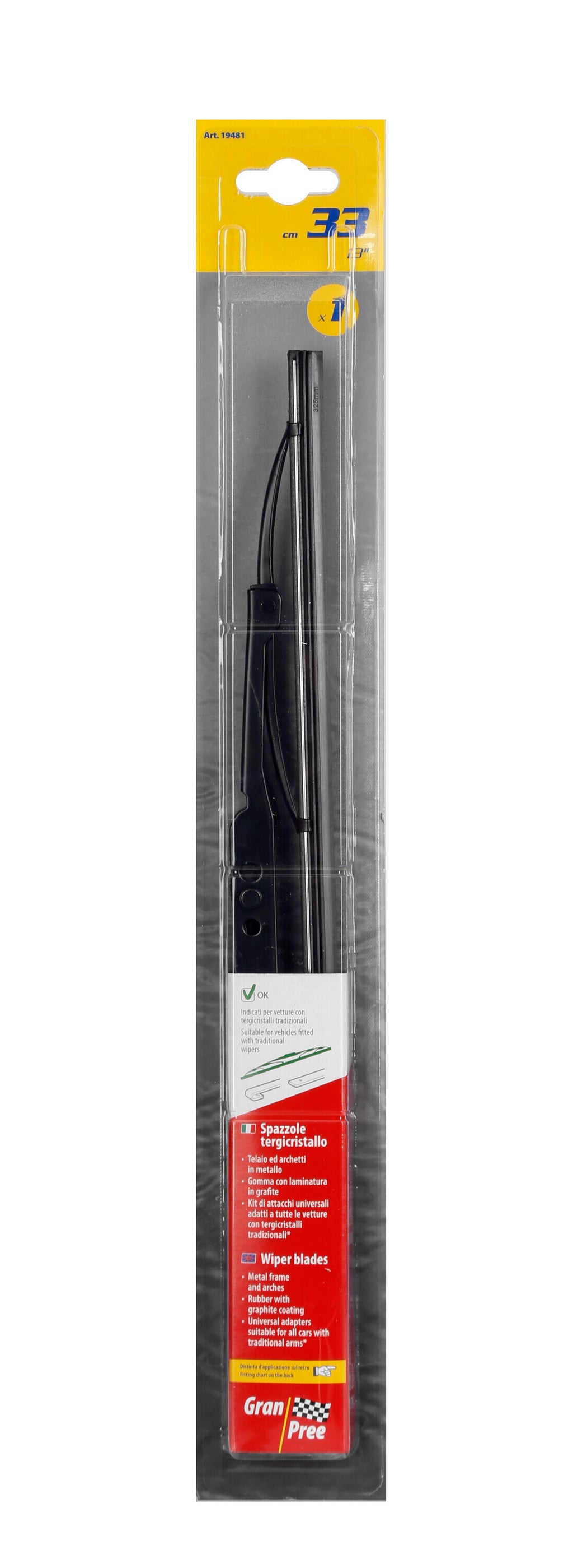 Gran-Pree, spazzola tergicristallo - 33 cm (13") - 1 pz