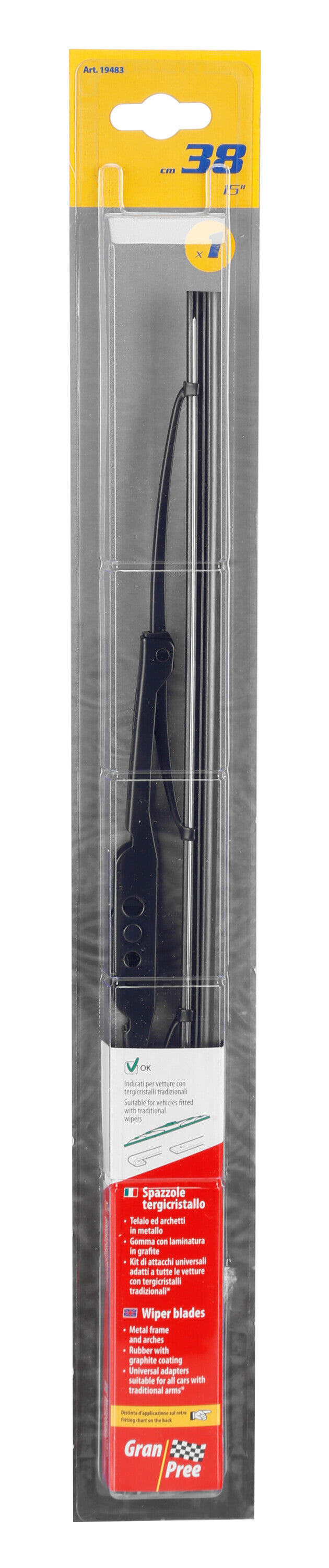 Gran-Pree, spazzola tergicristallo - 38 cm (15") - 1 pz
