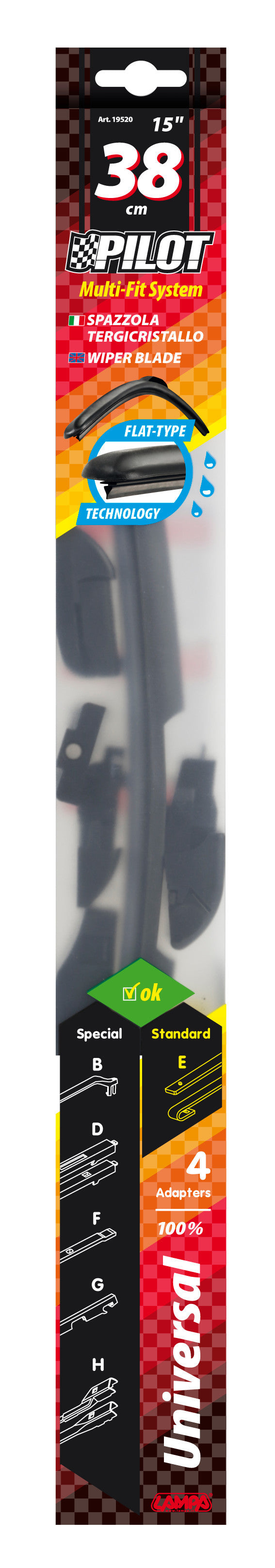 Pilot, spazzola tergicristallo - 38 cm (15") - 1 pz