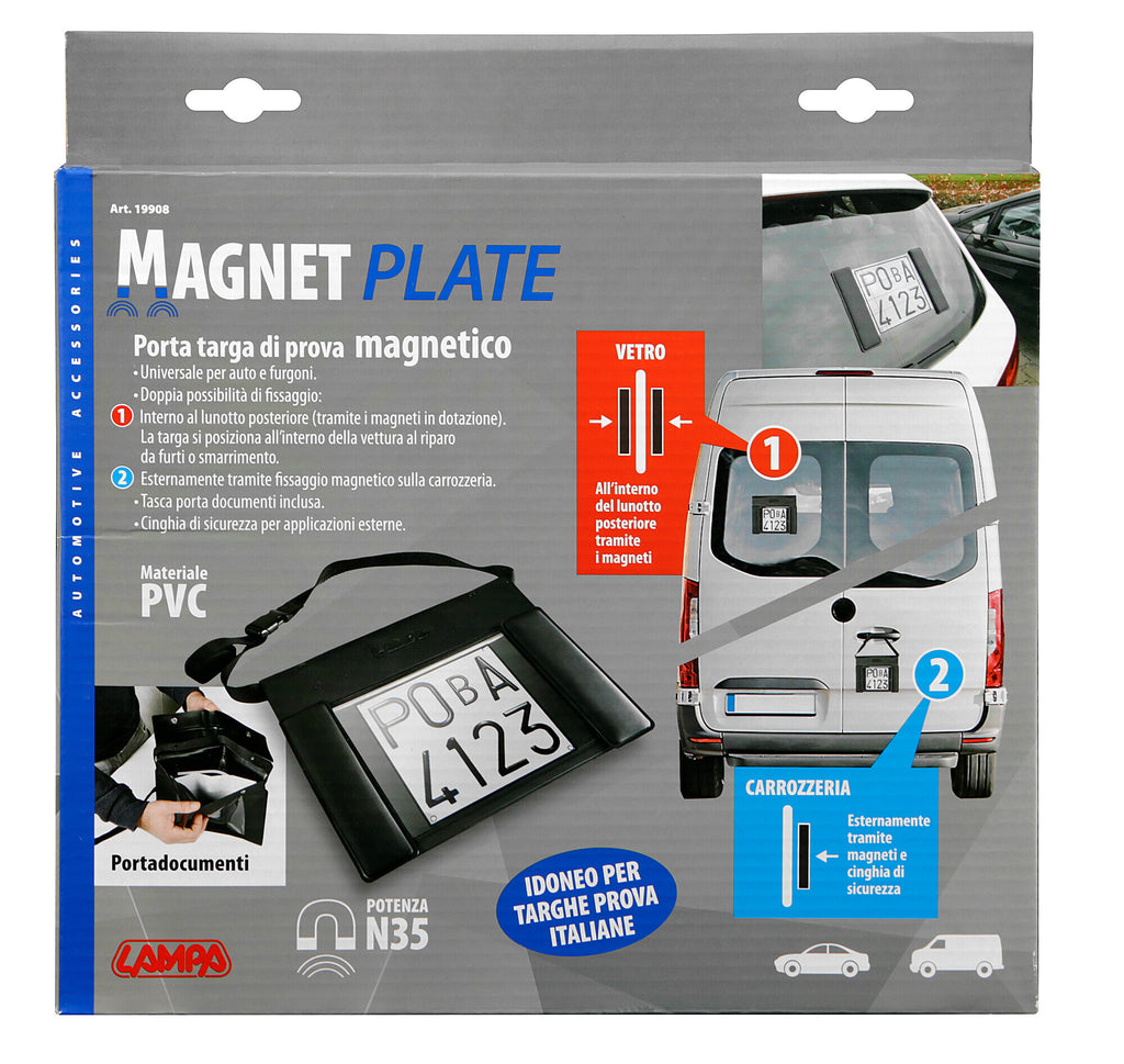 Porta targa di prova magnetico