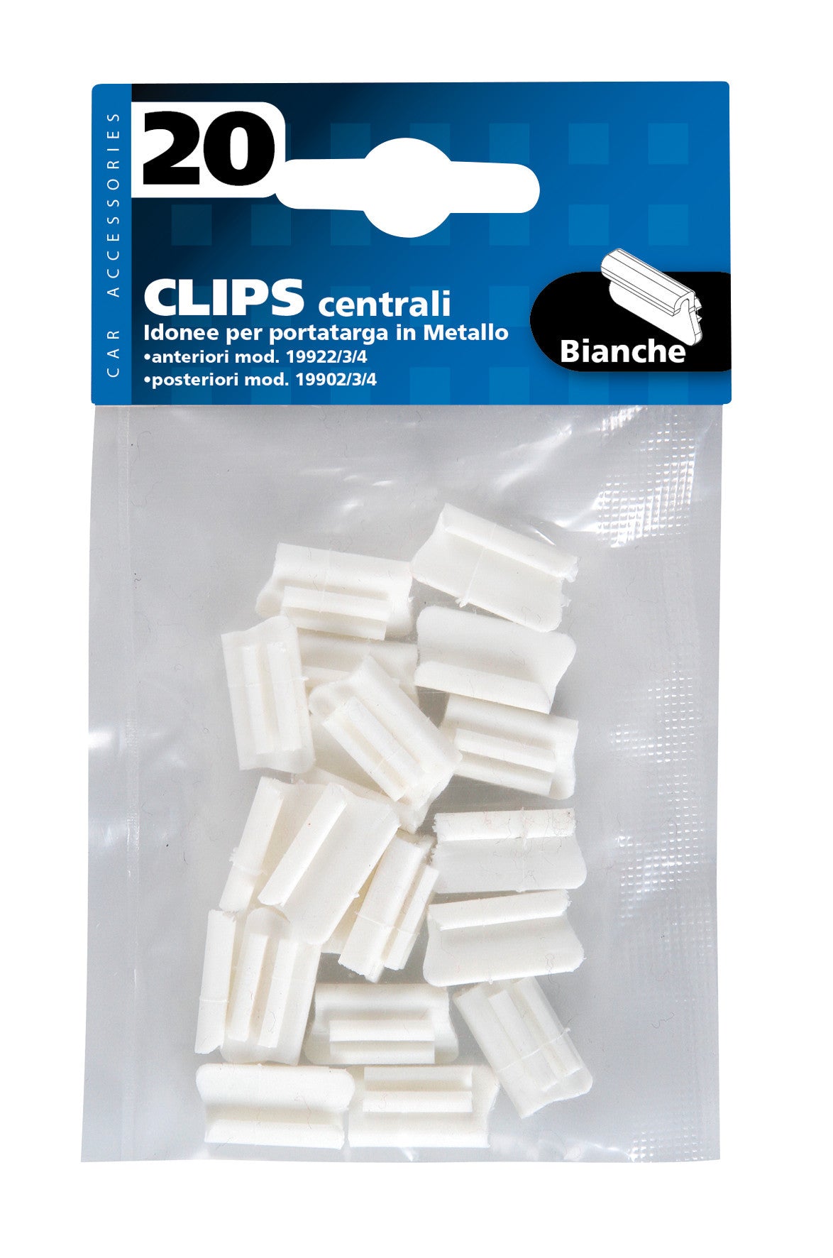 Set 20 clips centrali - Bianco