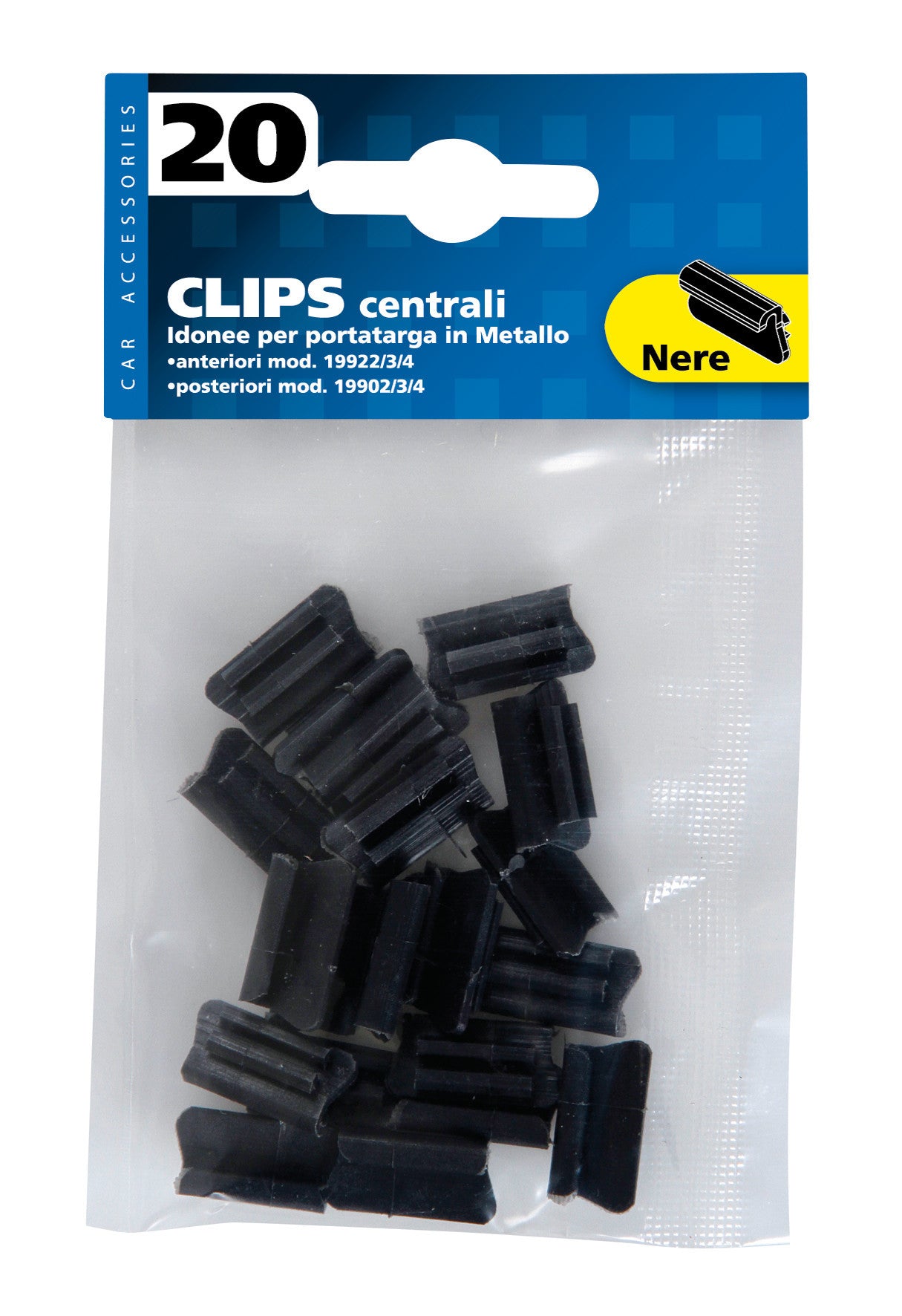Set 20 clips centrali - Nero