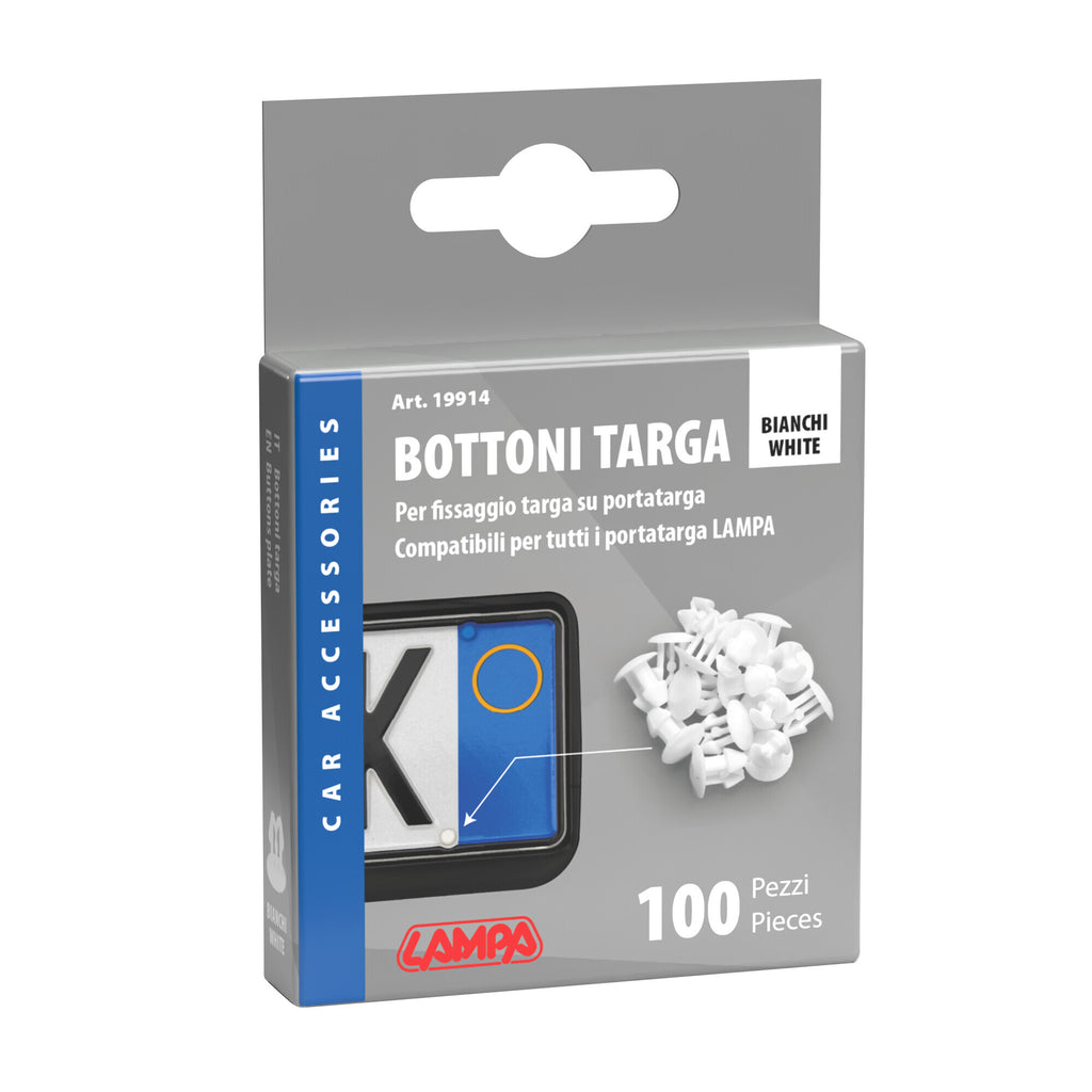 Set 100 bottoncini targa - Bianco