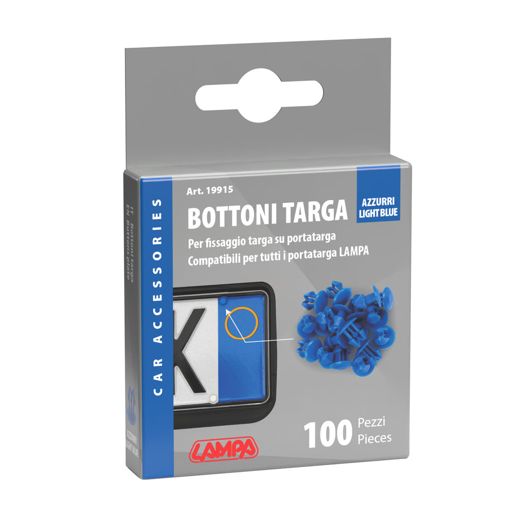 Set 100 bottoncini targa - Azzurro
