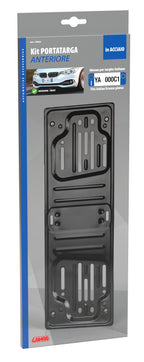 Porta targa anteriore in acciaio - Nero