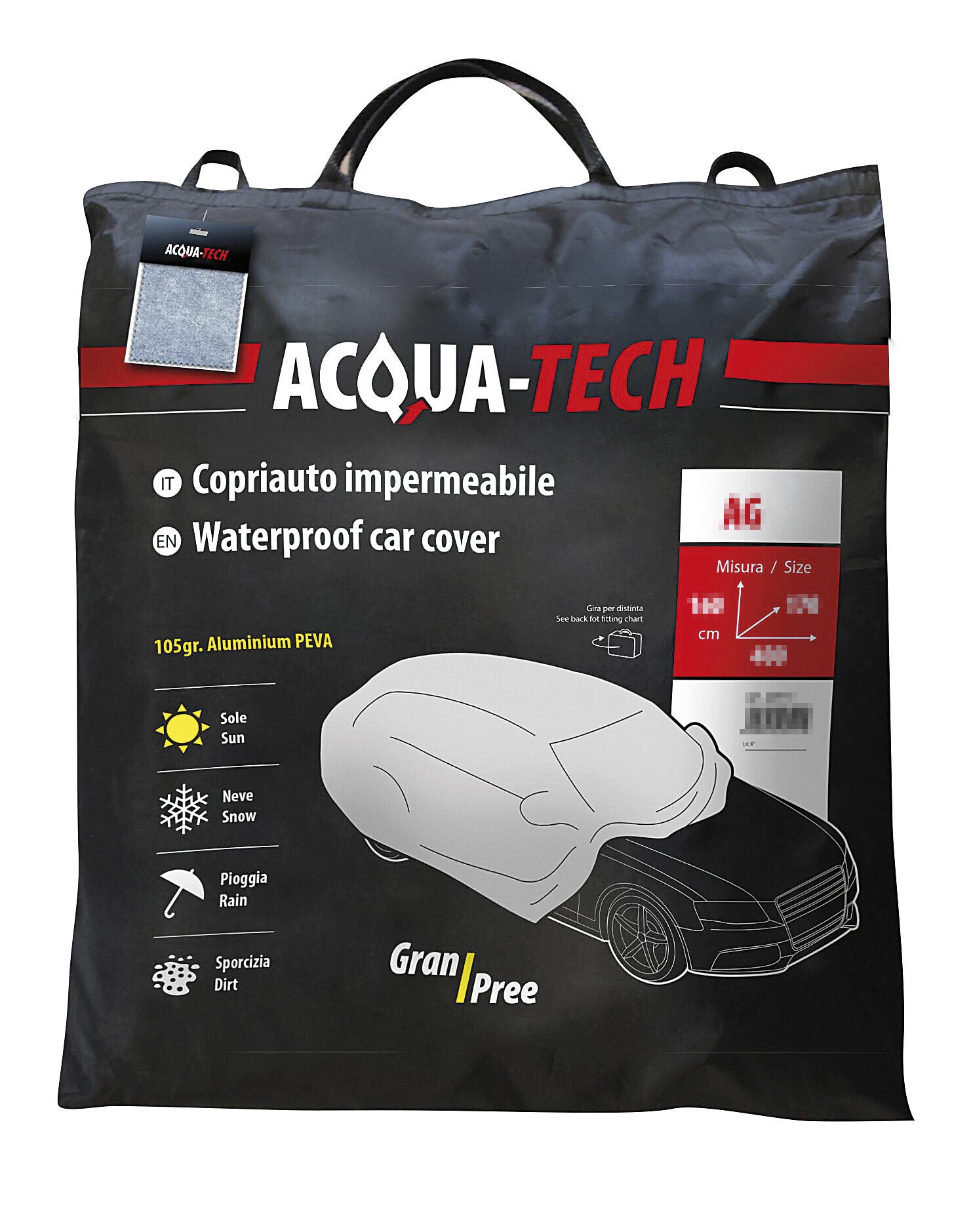 Gran-Pree Acqua-Tech, copriauto impermeabile - AG-7 - cm 485x193x190