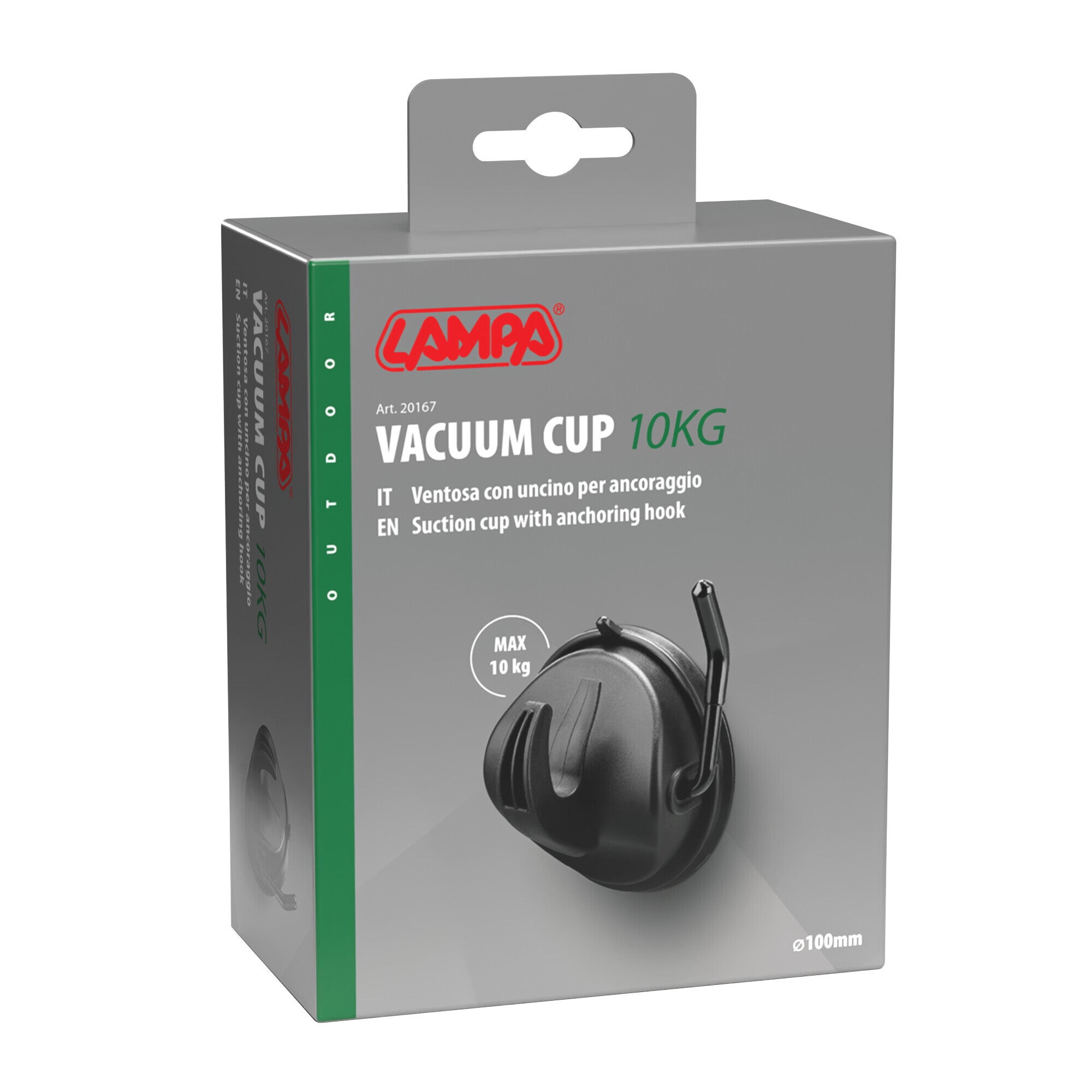 Ventosa con uncino per ancoraggio - Ø 100 mm - 10 kg