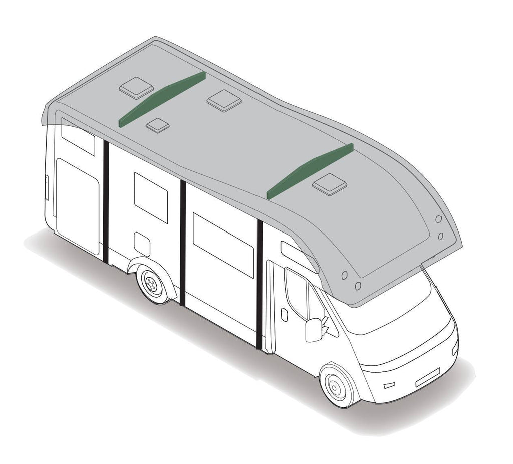 Distanziatori da tetto per fissaggio teloni copricamper e caravan, set 2 pz