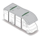 Distanziatori da tetto per fissaggio teloni copricamper e caravan, set 2 pz