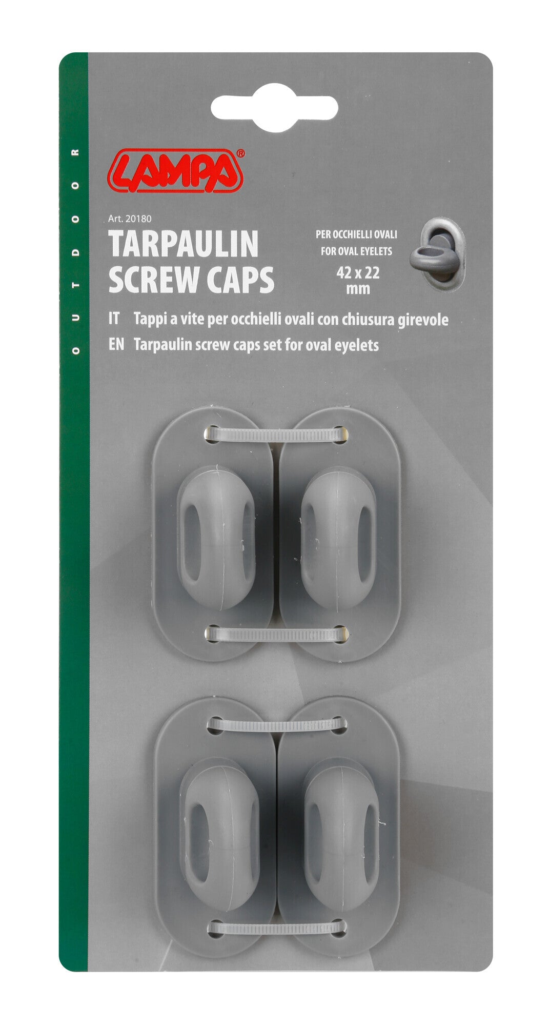 Tappi a vite per occhielli ovali con chiusura girevole - Set 4 pz