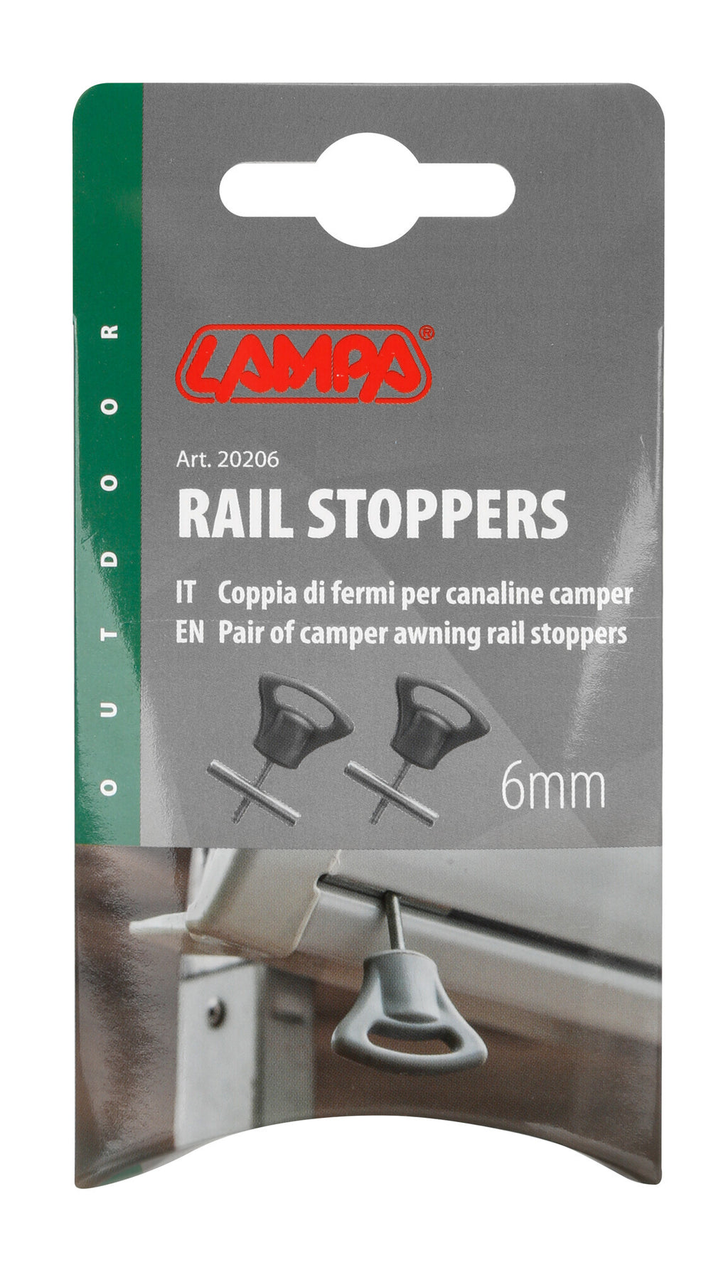 Coppia di fermi per canaline camper - Ø 6 mm