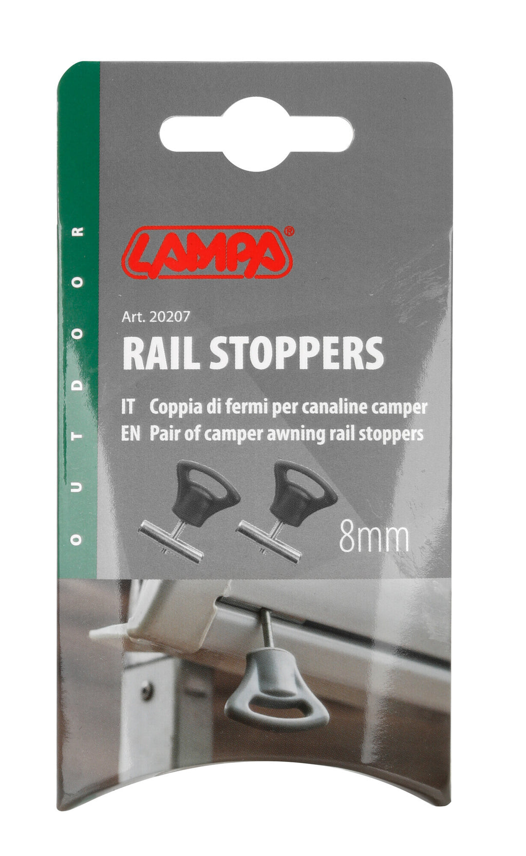 Coppia di fermi per canaline camper - Ø 8 mm