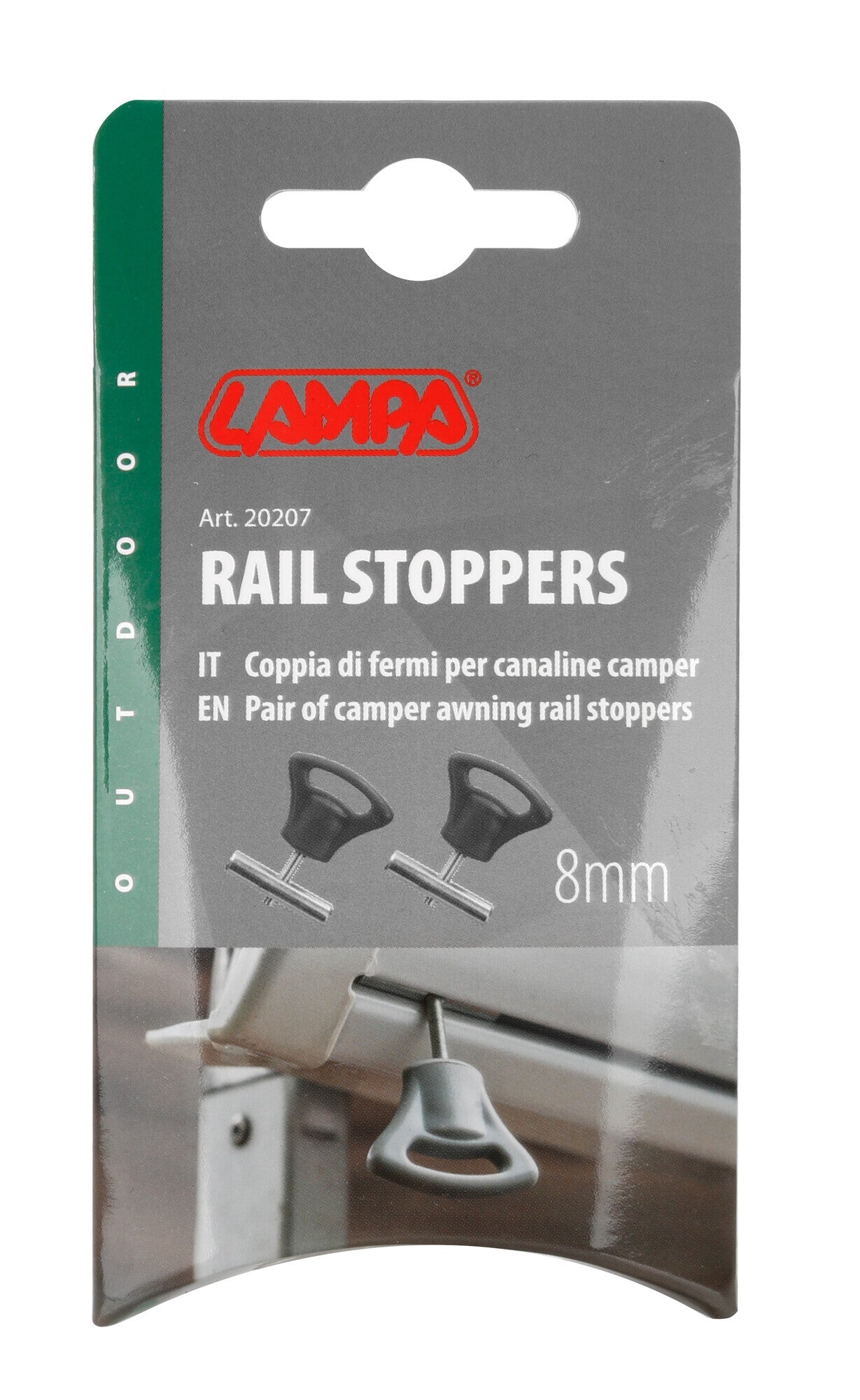 Coppia di fermi per canaline camper - Ø 8 mm