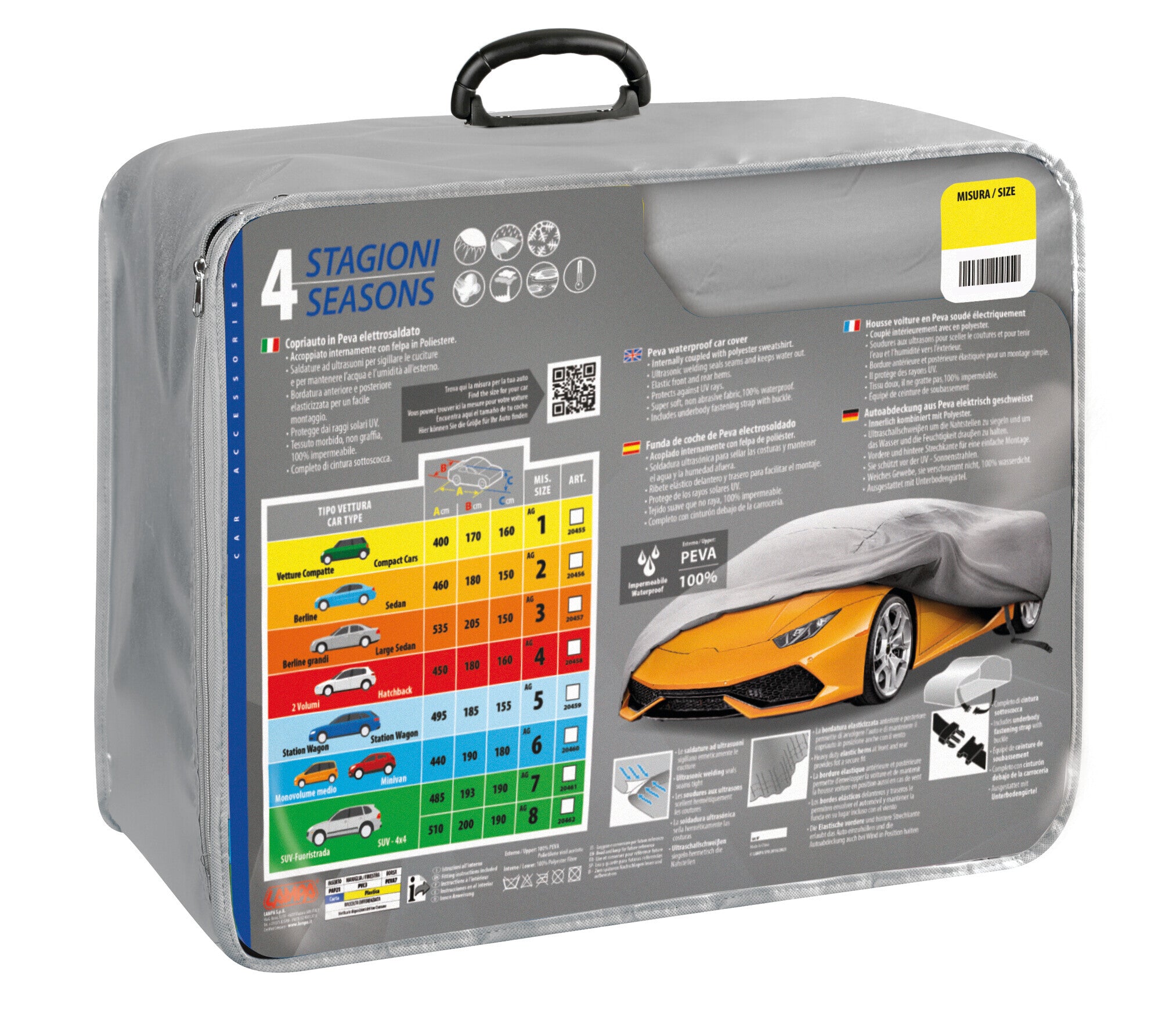 4 Stagioni, copriauto in Peva elettrosaldato - AG-1 - cm 400x170x160