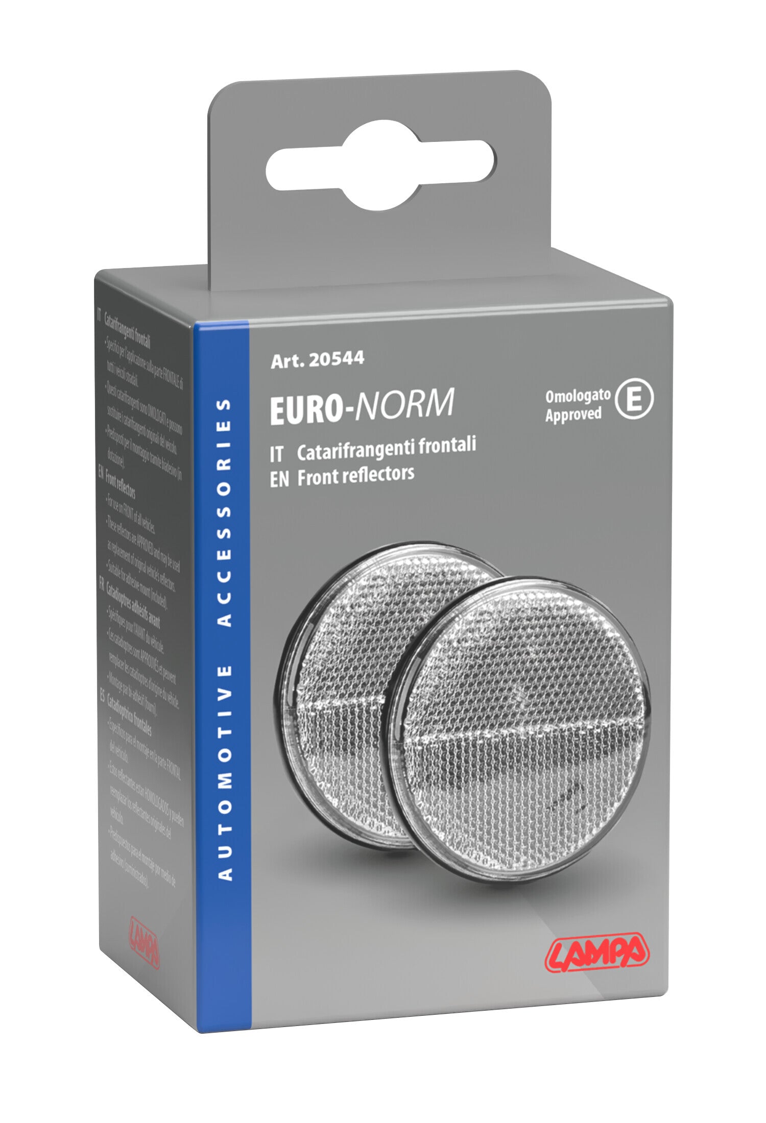 Euro-Norm, catarifrangenti rotondi - Ø 65 mm - Bianco