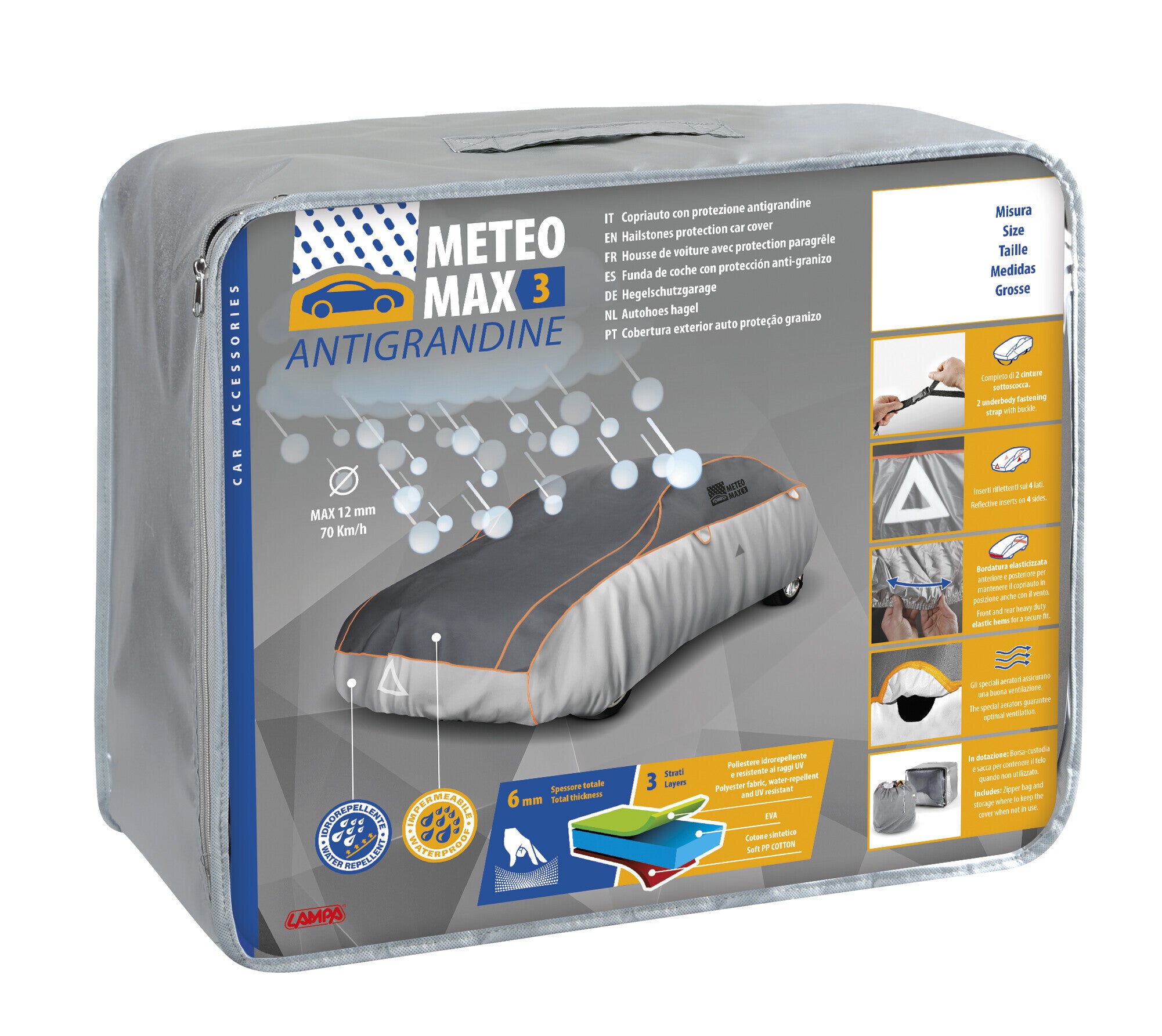 Meteo-Max 3, copriauto antigrandine - AG-2 - cm 460x180x150