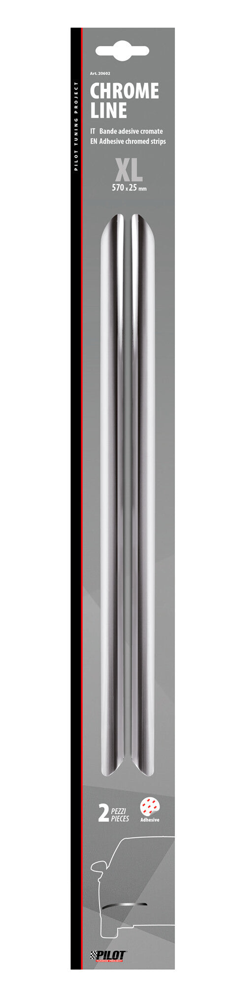 Chrome-Line XL, set 2 salvaparaurti cromati