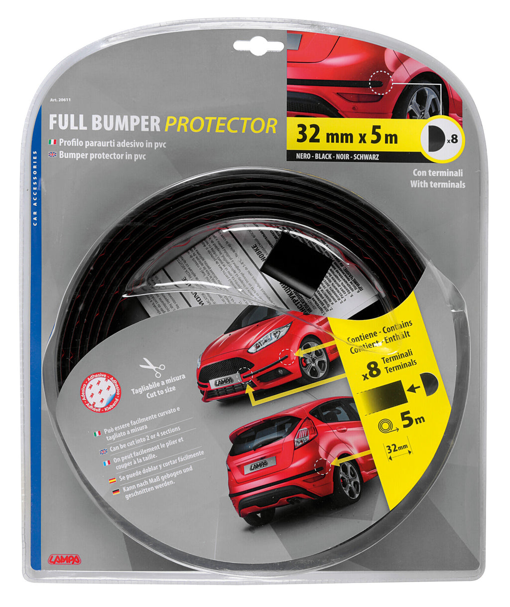 Full Bumper Protector, profilo paraurti adesivo in PVC - 5 m - 32 mm