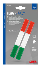 Flag-Italy, coppia bandiere Italia - 15x138 mm
